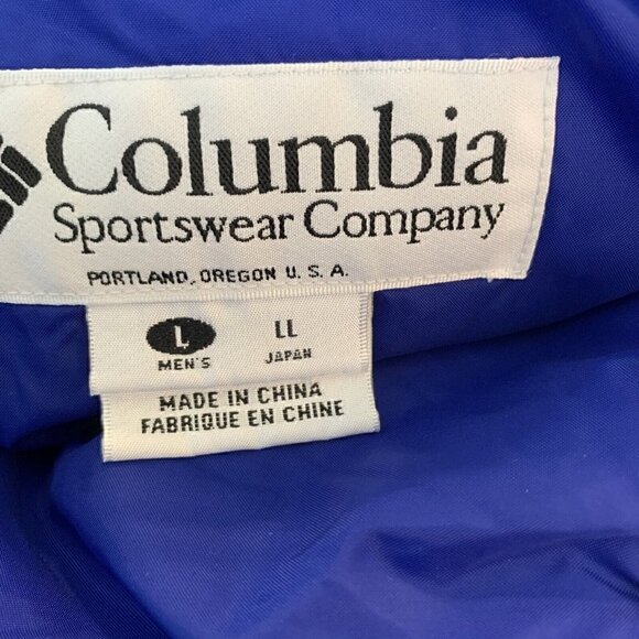 Columbia Blue Back White Puffer Insulated Coat Jacket Size L Large Nylon… - Picture 6 of 9